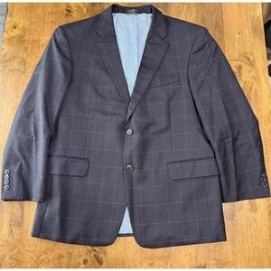 Mens Tommy Hilfiger 100% wool suit blazer sport jacket two button Blue size 42S